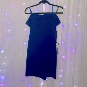 Blue Off-Shoulder Bodycon Dress